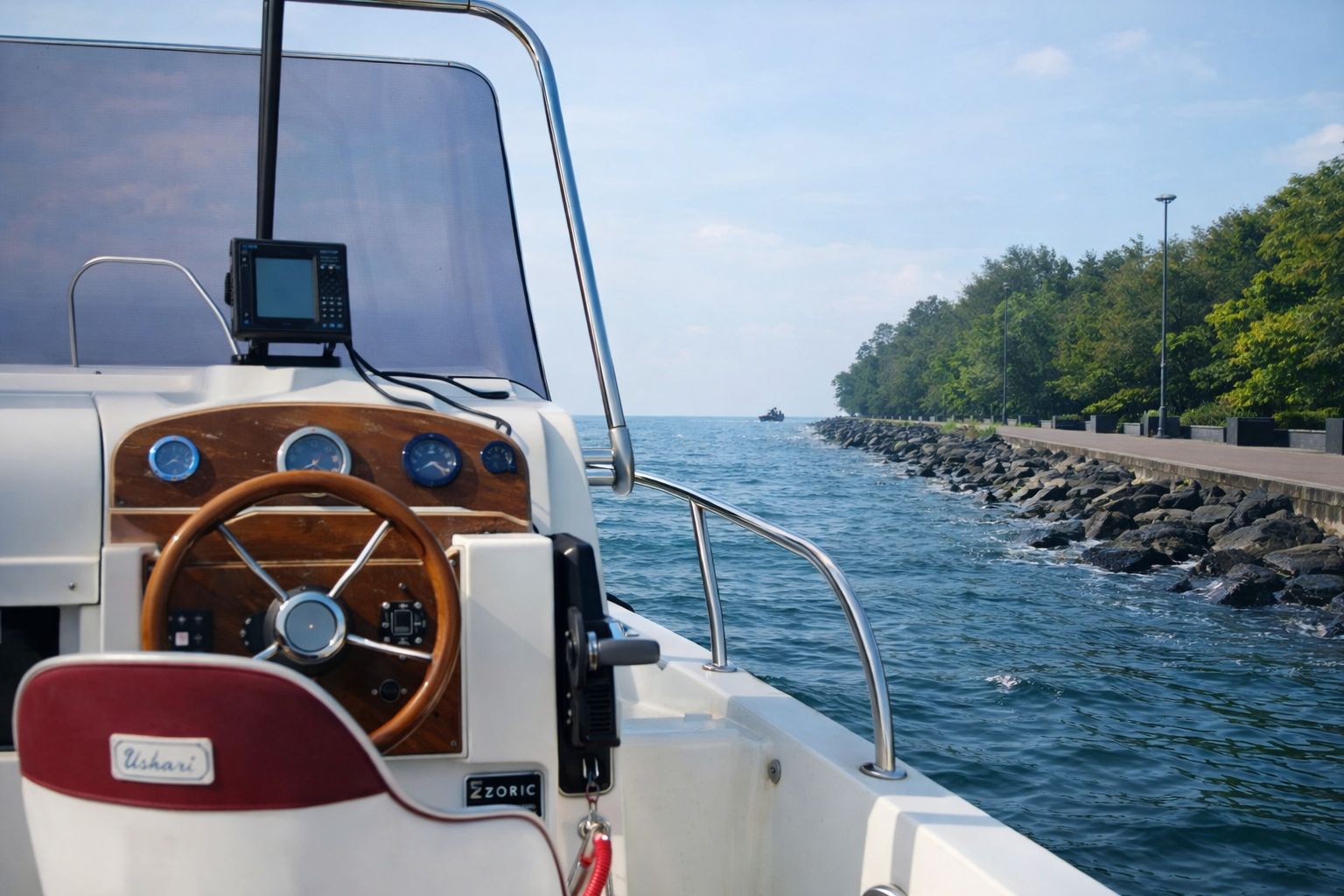 Indoors walkway and riverfront area in Goa